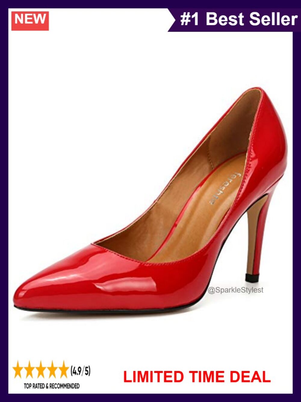 Pointed Toe High Heel Pumps Slip On 3.94 Inch Stiletto Heels Party Formal